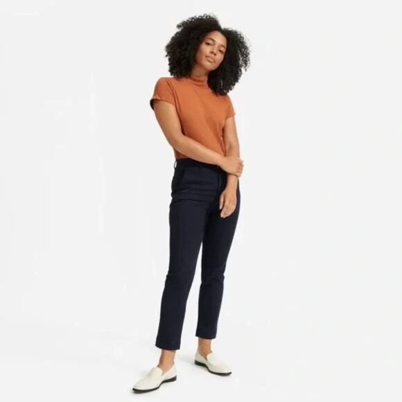 Everlane Pants - Everlane The Slim Leg Crop Jeans Navy Pants High Rise Size 8 Minimalist Style‎